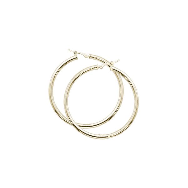 Lady's 14 Karat Yellow Gold 40mm  Tube Hoop Earrings Orin Jewelers Northville, MI