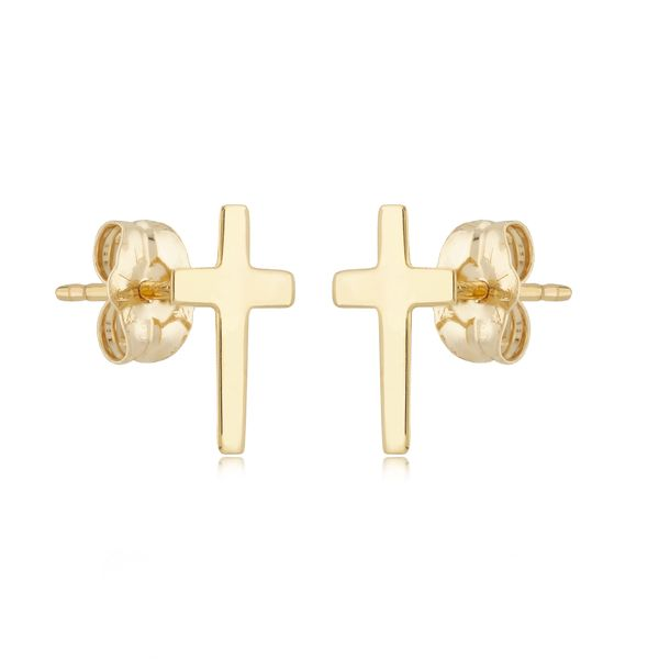 14k Yellow Gold Narrow Cross Earrings Orin Jewelers Northville, MI