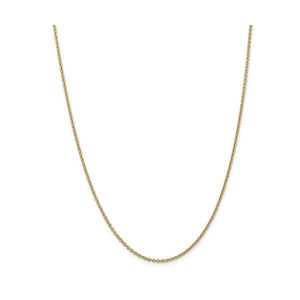 14k Solid Polished Cable Chain, 18