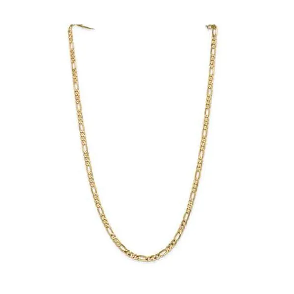 14k Yellow Gold Flat Figaro Chain, Length 24