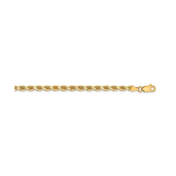 14k Yellow Gold Diamond Cut Rope Chain, Length 22