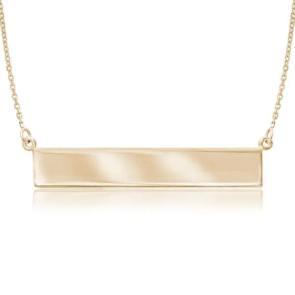 Lady's 14K Yellow Gold Bar Nameplate Necklace Orin Jewelers Northville, MI