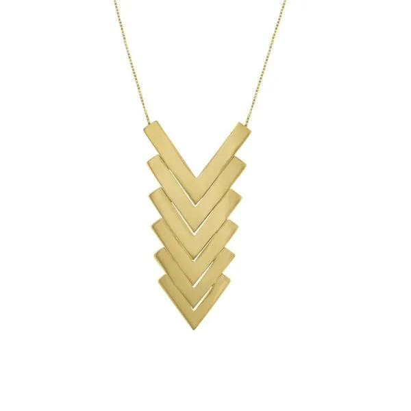 14K Yellow Gold Six Piece Graduated 14K Gold Chevron Pendant Orin Jewelers Northville, MI