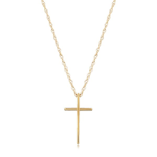 14K Yellow Gold  Small Cross Necklace Orin Jewelers Northville, MI