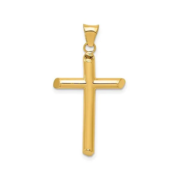 14k Polished Tube Cross Pendant Orin Jewelers Northville, MI