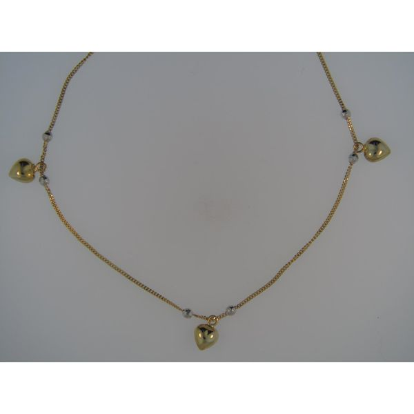 ESTATE - Lady's 14K Yellow Gold Bracelet W/3 Gold Hearts Orin Jewelers Northville, MI