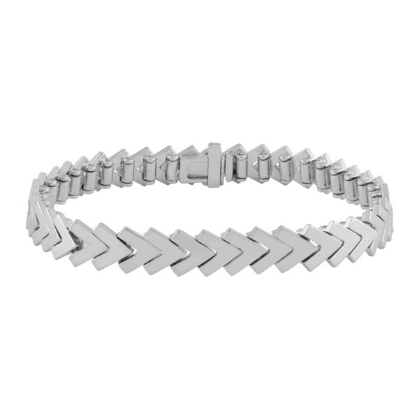 Lady's 14K White Gold Chevron Link Bracelet Orin Jewelers Northville, MI