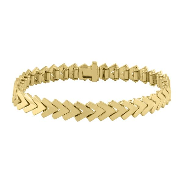 Lady's 14K Yellow Gold Chevron Link Bracelet Orin Jewelers Northville, MI