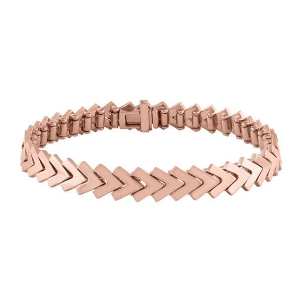 Lady's 14K Rose Gold Chevron Link Bracelet Orin Jewelers Northville, MI