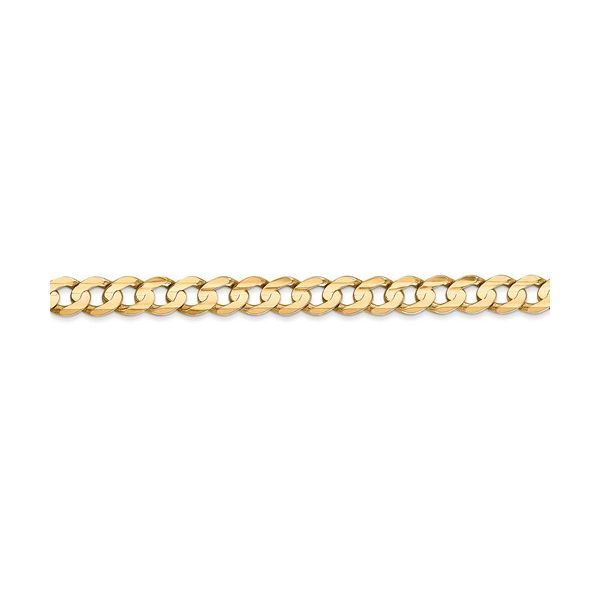 14K Yellow Gold Open Concave Curb Link Bracelet, Length 8