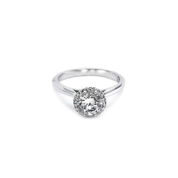 Lady's Platinum Ring Mounting w/32 Diamonds & CZ Center Orin Jewelers Northville, MI