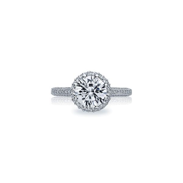 Lady's Platinum Ring Mounting w/32 Diamonds & CZ Center Orin Jewelers Northville, MI