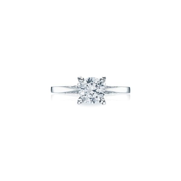 Lady's Platinum Ring Mounting w/4 Diamonds & CZ Center Orin Jewelers Northville, MI