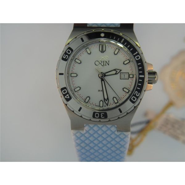 Lady's ORIN Watch White Dial Blue Rubber Strap Orin Jewelers Northville, MI