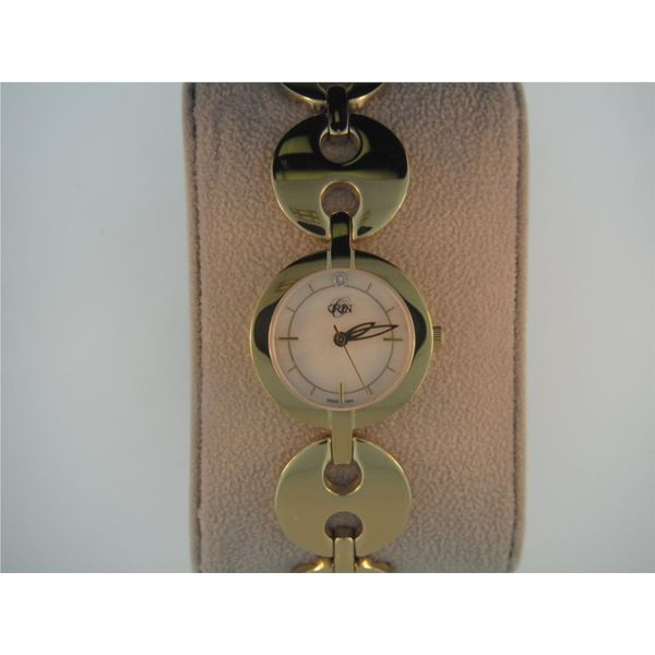 Lady's ORIN Yellow Watch w/White Dial & Diamond Orin Jewelers Northville, MI