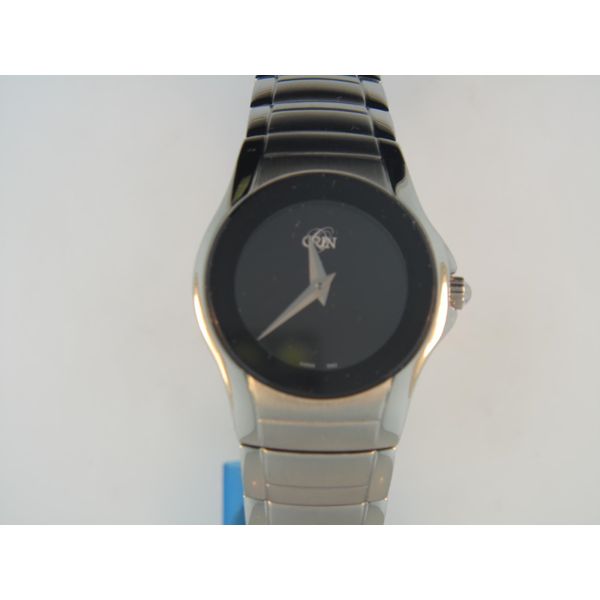 Lady's ORIN Stainless Steel Watch, Black Dial Orin Jewelers Northville, MI