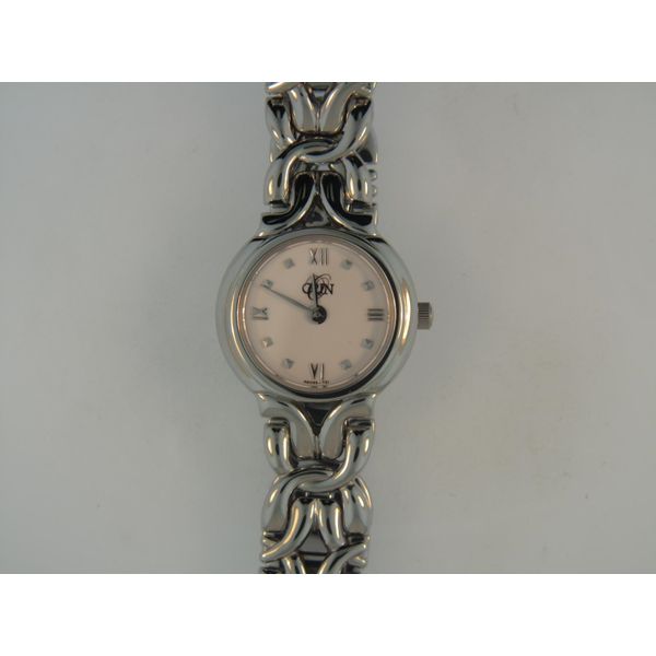 Lady's ORIN Stainless Steel Watch, White Dial Orin Jewelers Northville, MI
