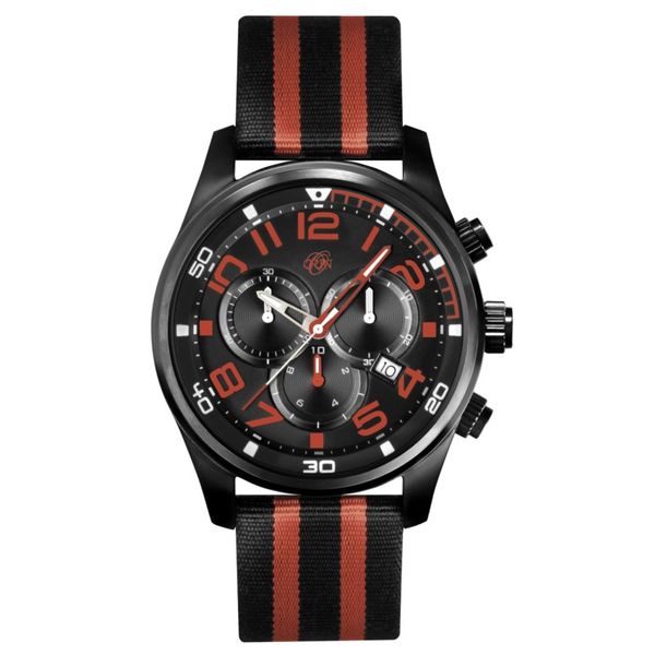 Gent's Red & Black Stainless Steel ORIN Chronograph Watch Orin Jewelers Northville, MI