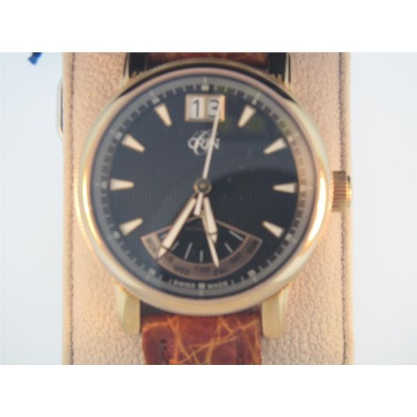 Gents ORIN Watch w/Rose Color Case, Black Dial, Brown Strap Orin Jewelers Northville, MI