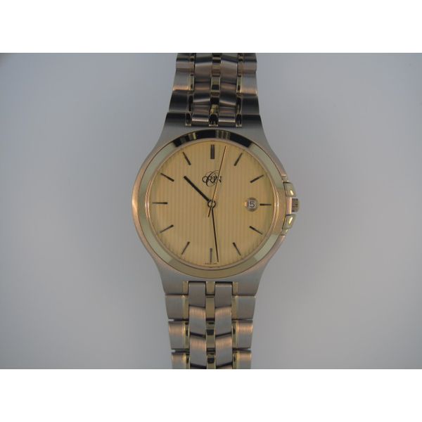 Gent's Stainless Steel Two Tone ORIN Watch w/Yellow Dial Orin Jewelers Northville, MI