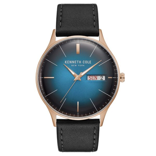 Men's Kenneth Cole Quartz Watch With Blue Dial And Black Strap Orin Jewelers Northville, MI