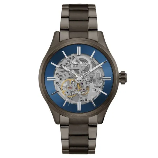 Men's Kenneth Cole Automatic Watch with Blue Skeleton Dial Orin Jewelers Northville, MI