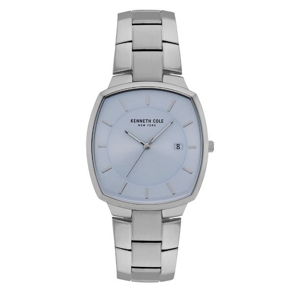 Men's Kenneth Cole Silver Watch With Blue Light Dial Orin Jewelers Northville, MI