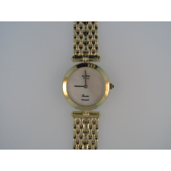 ESTATE - Ladies 14K Yellow Gold Watch W/Panther Design Bracelet & MOP Dial Orin Jewelers Northville, MI