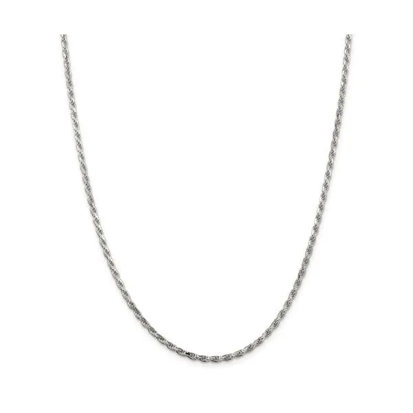 Sterling Silver & Rhodium Plated 2.5mm Diamond-Cut Rope Chain Orin Jewelers Northville, MI