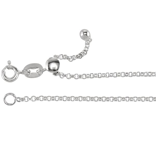 Sterling Silver Adjustable Rolo Chain Orin Jewelers Northville, MI