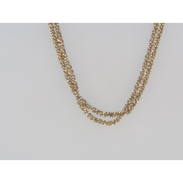Yellow Plate over Sterling Silver 2-Strand AURORA Chain,24