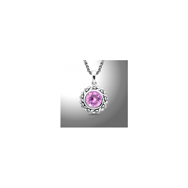 Lady's SS Pink Sapphire Pendant Orin Jewelers Northville, MI