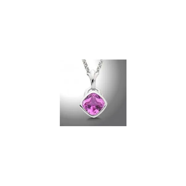 Lady's Sterling Silver Pink Sapphire Pendant Orin Jewelers Northville, MI