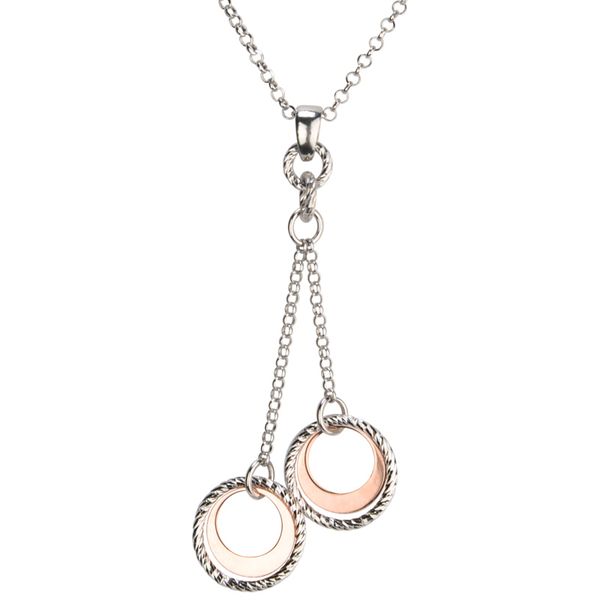 Lady's Sterling Silver & Rose Gold Plated Perfect Pitch Pendant Orin Jewelers Northville, MI