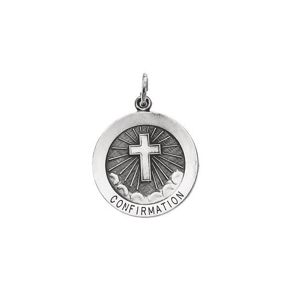 Sterling Silver Confirmation Medal W/Cross Pendant Orin Jewelers Northville, MI