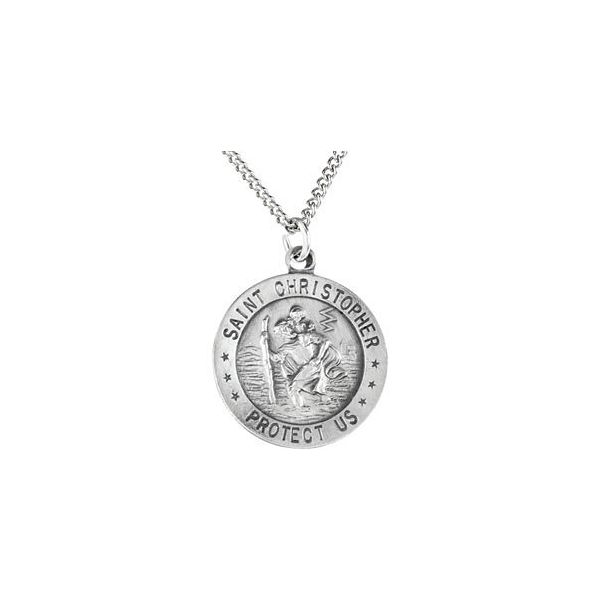 Sterling Silver St. Christopher Medal Pendant Orin Jewelers Northville, MI
