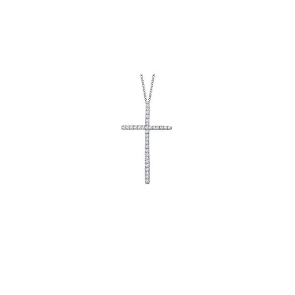 Lady's Sterling Silver Cross Pendant W/Rhodium Plating & CZs Orin Jewelers Northville, MI