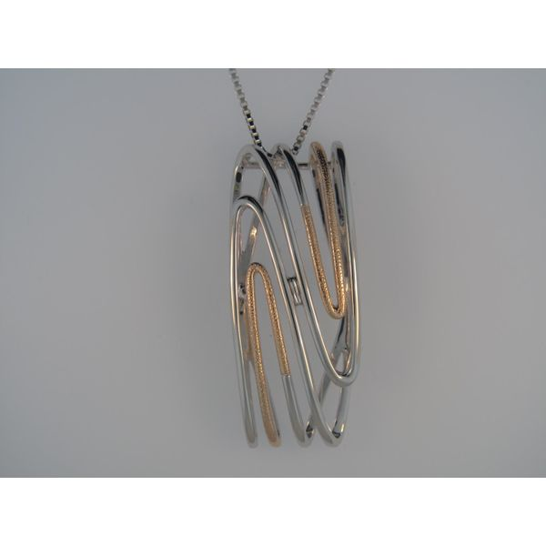 Lady's Sterling Silver & Rose Gold Plated Pendant Orin Jewelers Northville, MI