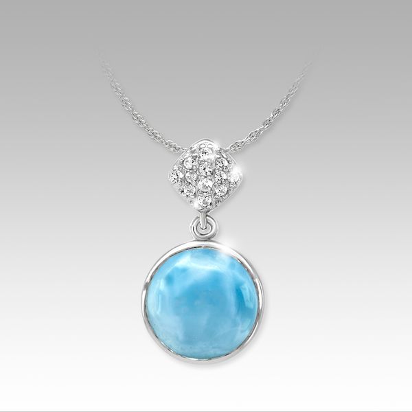 Sterling Silver Bliss Larimar Pendant W/White Sapphires Orin Jewelers Northville, MI