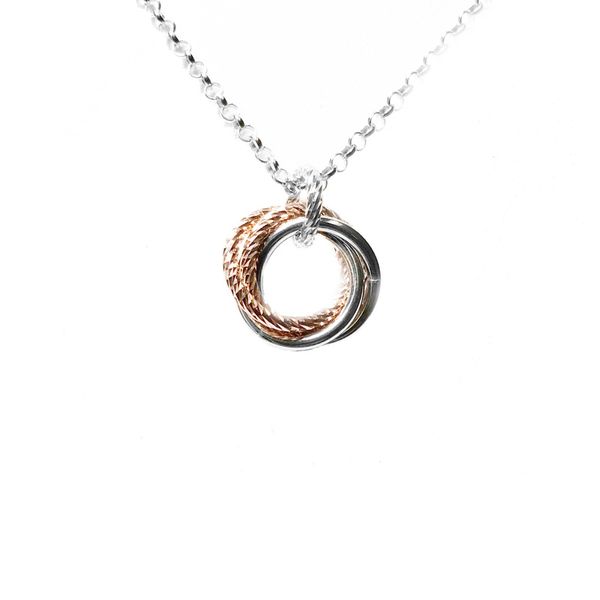 Lady's SS & Rose Gold Plated Small Love Knot Pendant Orin Jewelers Northville, MI