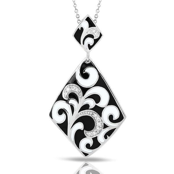 Lady's Sterling Silver Contessa Pendant w/Black Enamel & CZs Orin Jewelers Northville, MI