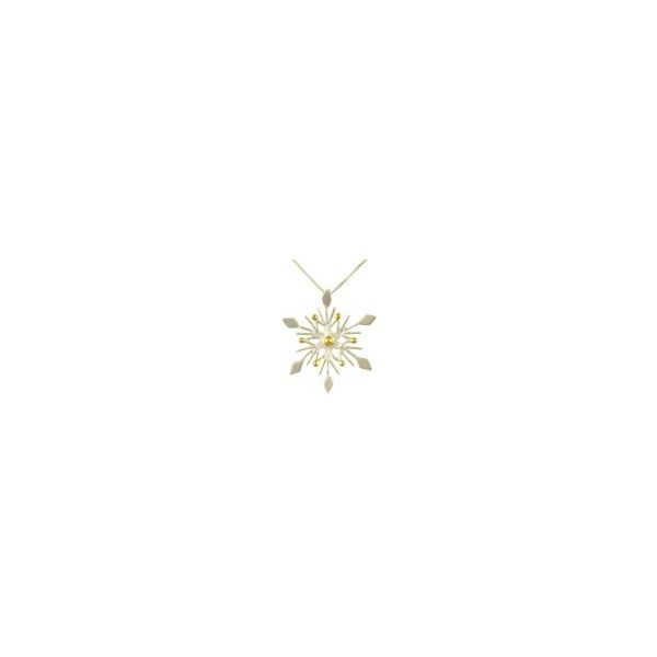 Lady's Two Tone Sterling Silver & 22K Gold Vermeil Snowflake Pendant Orin Jewelers Northville, MI
