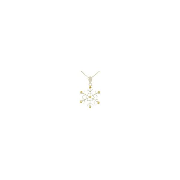 Lady's Two Tone Sterling Silver & 22K Gold Vermeil Snowflake Pendant Orin Jewelers Northville, MI