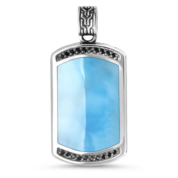 Lady's Sterling Silver Larimar Pendant With White Sapphire, Eros, by Marahlago Orin Jewelers Northville, MI