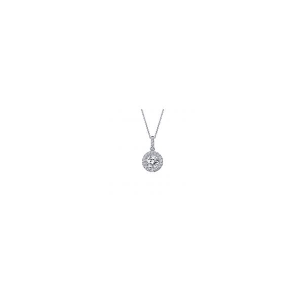 Lady's Sterling Silver Round Halo Drop Pendant With CZs Orin Jewelers Northville, MI