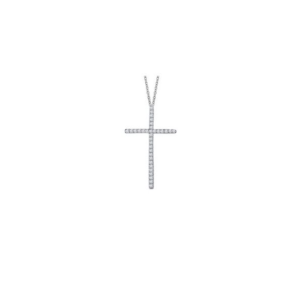 Sterling Silver Cross Pendant With Rhodium Plating With CZs Orin Jewelers Northville, MI