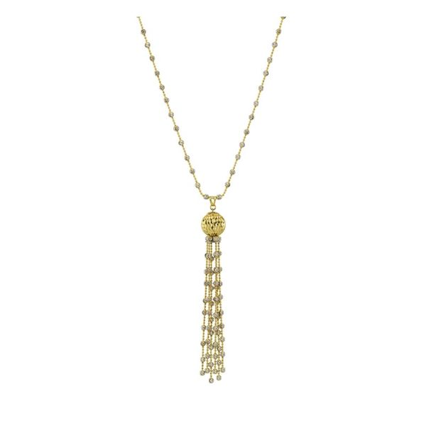 Lady's Sterling Silver Yellow Gold & Platinum Plated Cometa Tassel Pendant Orin Jewelers Northville, MI