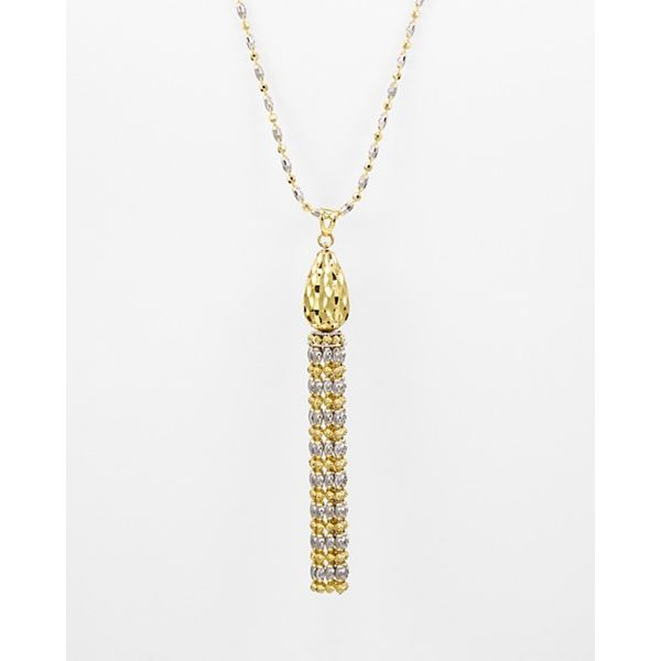 Lady's Sterling Silver Yellow Gold & Platinum Plated Halley Tassel Pendant Orin Jewelers Northville, MI