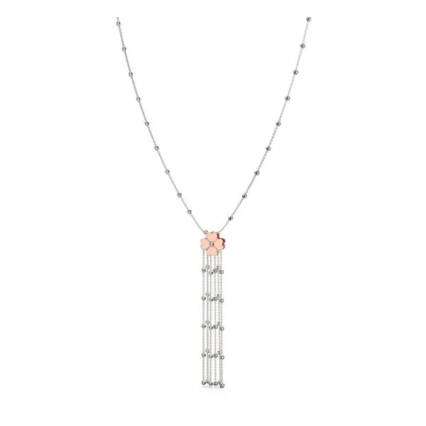 Lady's Sterling Silver Rose Gold & Platinum Plated 4 Cuori Tassel Necklace Orin Jewelers Northville, MI