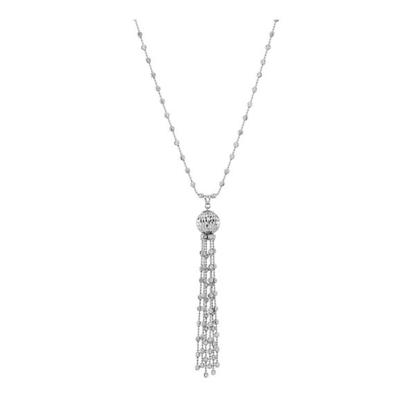 Lady's Sterling Silver Platinum Plated Cometa Tassel Pendant Orin Jewelers Northville, MI